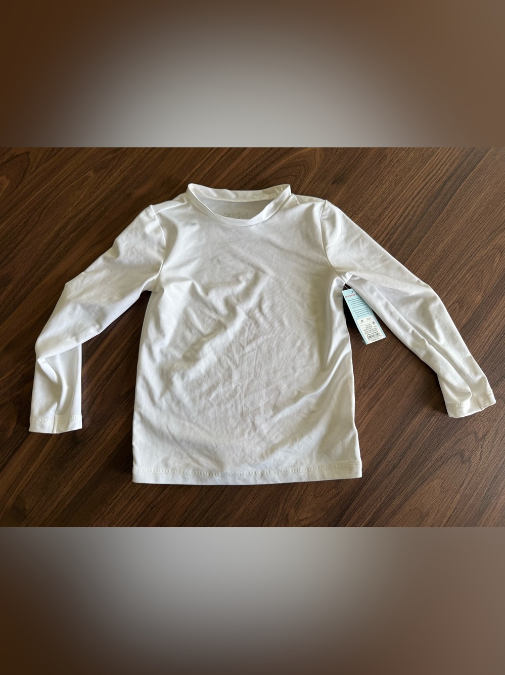 Cat & Jack White Long Sleeve swim rash guard 5t gender neutral upf50+ nwt